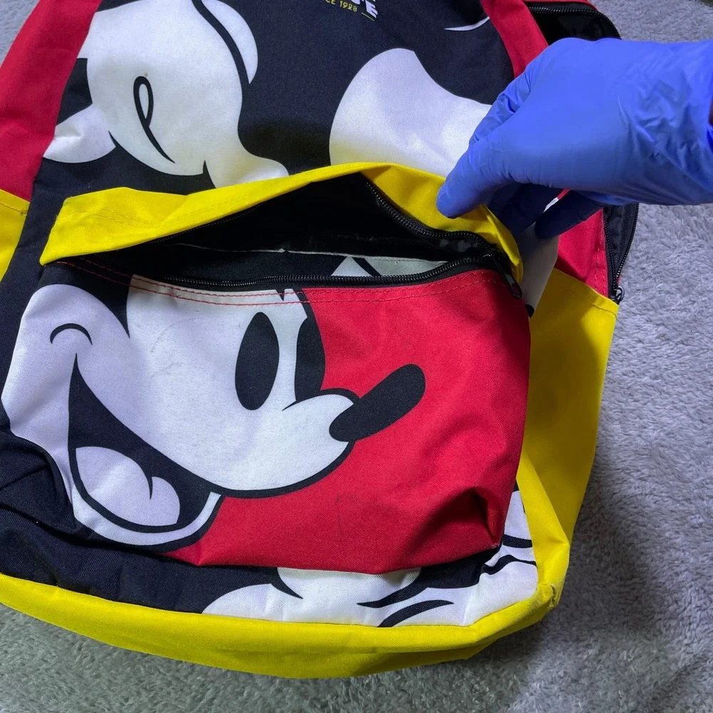Mickey Mouse Backpack Red Yellow Black‎ Classic Character Print School Bag